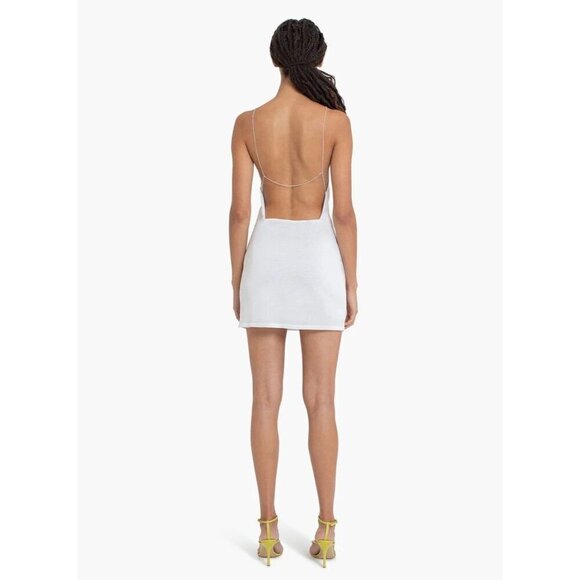 GAUGE81 Hira Mini Backless Dress in Ivory Small New Crystal Straps - Picture 14 of 15
